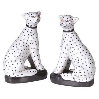 Spot the Cats – pair of ceramic sitting snow leopards, available at Lily Bloom, Gorey, Ireland