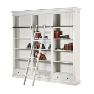 _White 3 Drawer Library Bookcase with Ladder nationwide delivery www.lilybloom.ie
