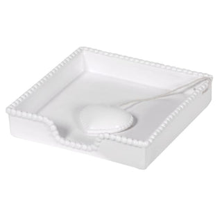 White Beaded Napkin Cradle