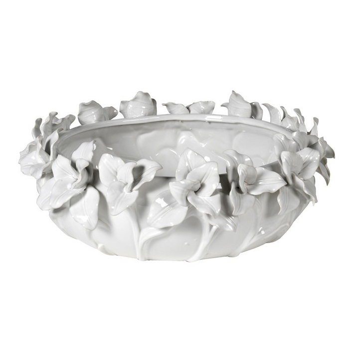White Ceramic Petal Bowl