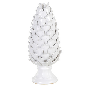 White Ceramic Pine Cone Finial Ornament nationwide delivery www.lilybloom.ie
