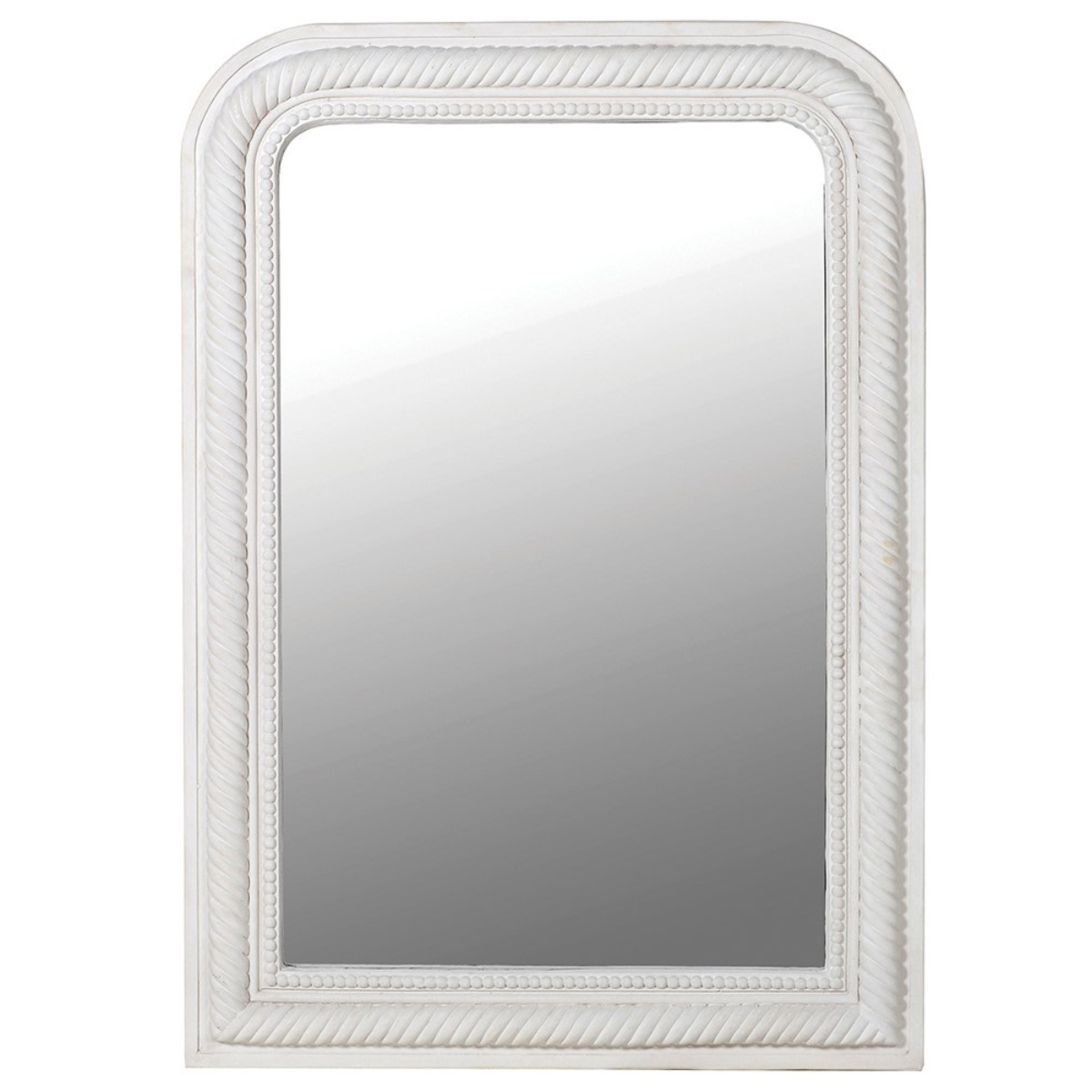 White Curved Corner Rope Edge Mirror