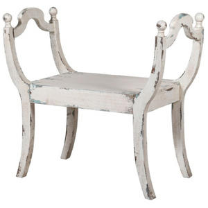 White Distressed Stool nationwide delivery www.lilybloom.ie