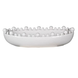 White Oval Bobble Edged Bowl nationwide delivery www.lilybloom.ie