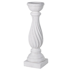 _White Stone Effect Candlestick nationwide display www.lilybloom.ie