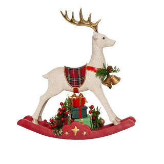 Ceramic Rocking Deer Christmas Decoration
