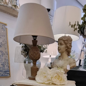 Acorn Lamp with linen shade delivery nationwide www.lilybloom.ie