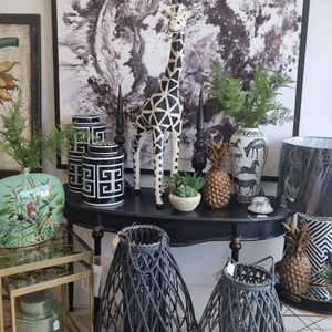 Black Curved Console Table  www.lilybloom.ie