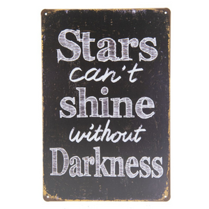 Stars Black Metal Wall Sign