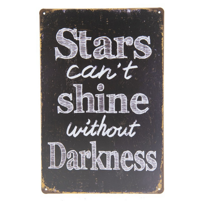 Stars Black Metal Wall Sign