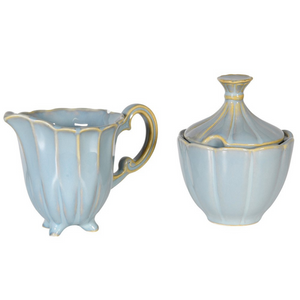 Blue Distressed Ceramic Milk Jug and Sugar Bowl Set nationwide delivery www.lilybloom.ie