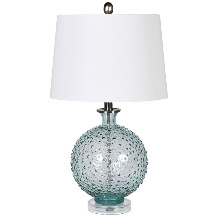 Blue Glass Bubble Lamp with Shade