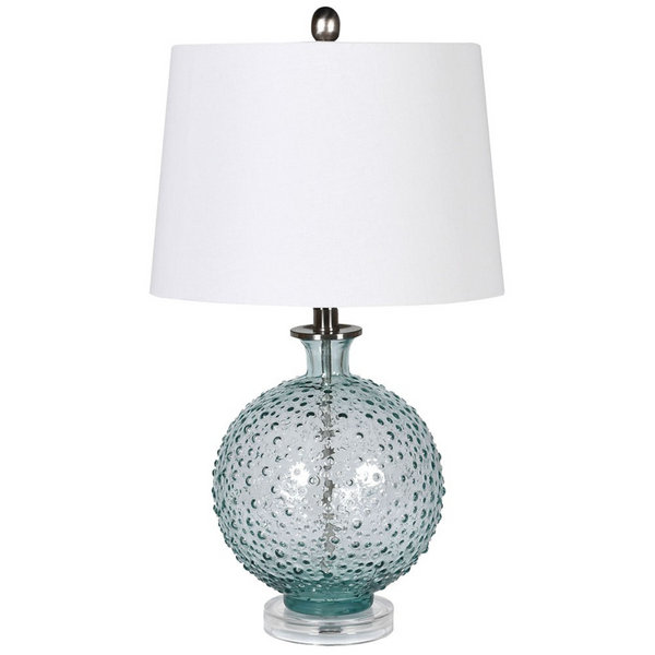 Blue Glass Bubble Lamp with Shade Lily Bloom Interiors