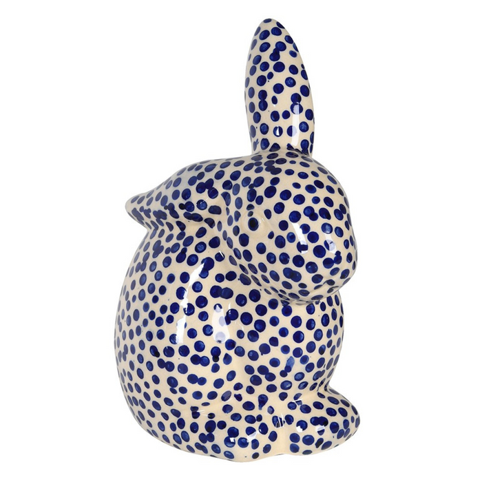 Blue Spotted Ceramic Rabbit Decoration