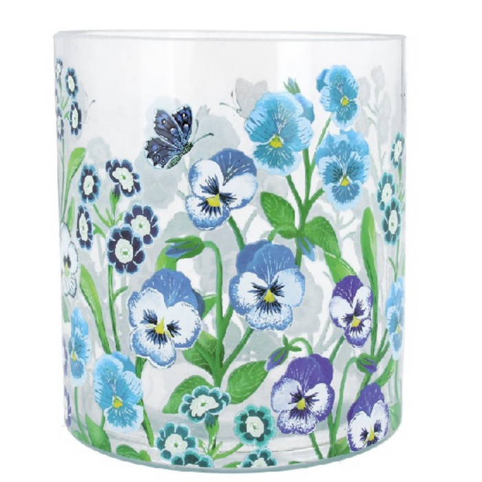Blue Viola Glass Tealight Holder Large