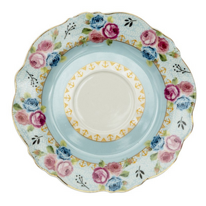 Blue & Pink Rose Porcelain Cup and Saucer nationwide delivery www.lilybloom.ie