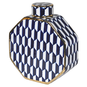 Blue and White Striped Ginger Jar  small nationwide www.lilybloom.ie
