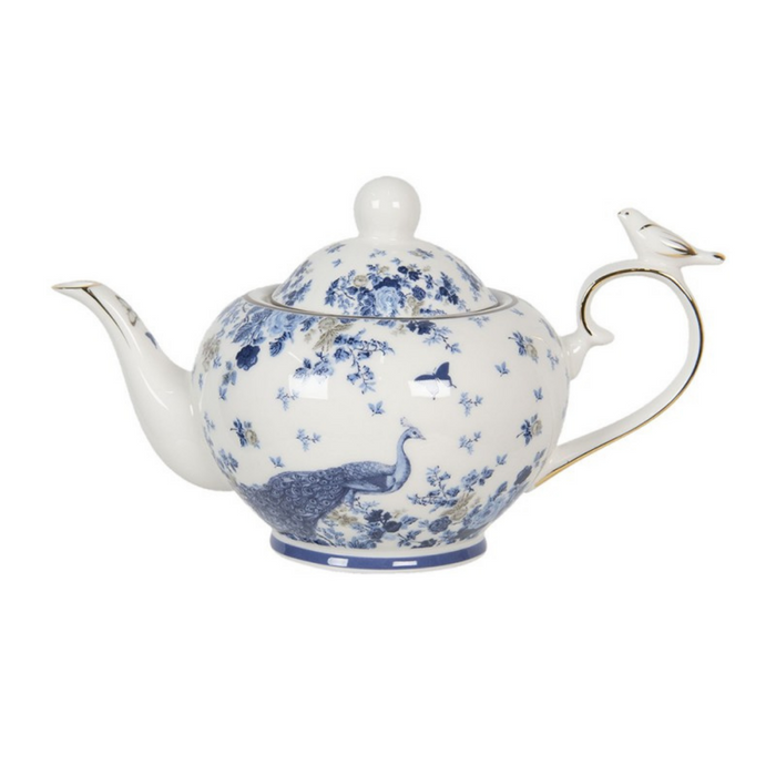 Blue and White Tea Pot with Infuser