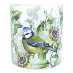 Bluetit Passion Flower Glass Nite Lite Large nationwide delivery www.lilybloom.ie