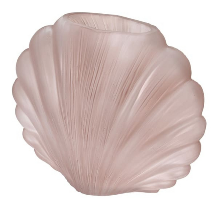 Blush Glass Shell Decorative Vase