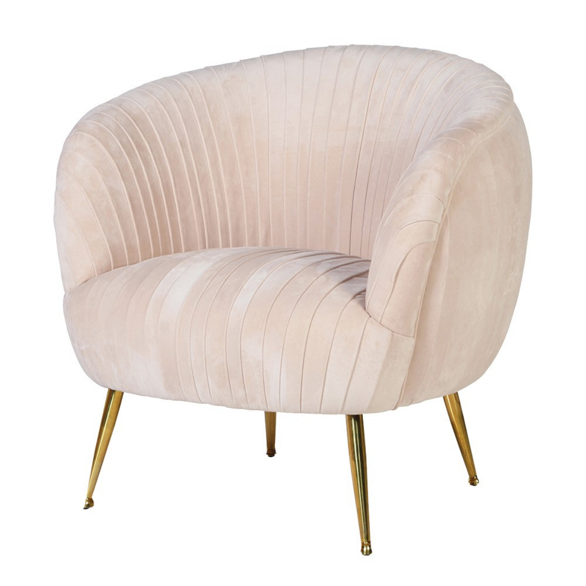 Blush Pink Pleated Velvet Chair Lily Bloom Interiors
