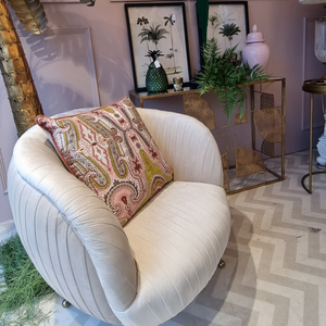Blush Pink Pleated Velvet Chair delivery nationwide www.lilybloom.ie