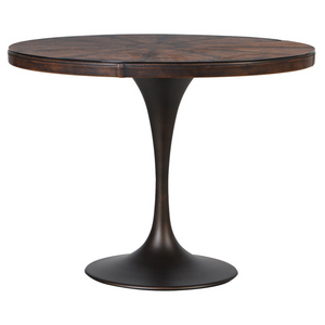 _Brown Round Glass Top Leather Effect Dining Table nationwide delivery www.lilybloom.ie (1)