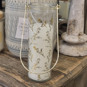 Candle in Glass Lantern with Gold Detail nationwide delivery www,lilybloom.ie