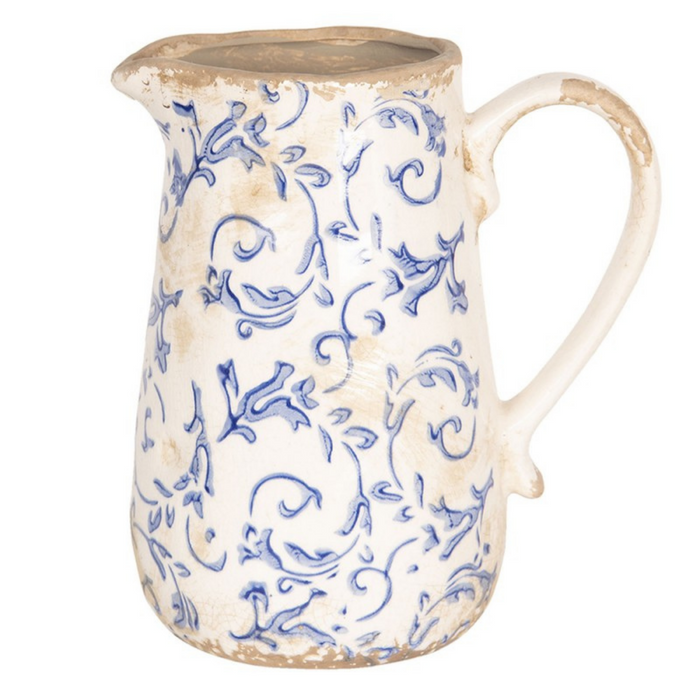 Classic jug with blue leaves