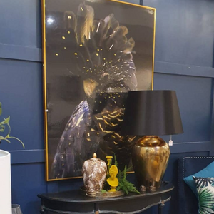 Copper Table Lamp with Black Shade nationwide delivery www.lilybloom.ie