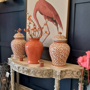 Coral Ginger Jar  www.lilybloom.ie