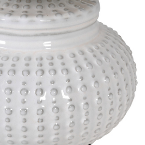Cream Dimple Lamp with Linen Shade nationwide delivery www.lilybloom.ie