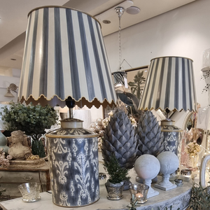 Cream and Grey Scalloped Lamp www.lilybloom.ie