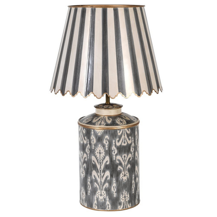 Cream and Grey Scalloped Lamp