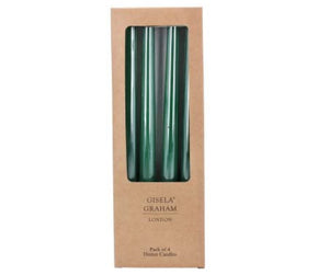 Dark Green Taper Dinner Candles - set of 4 nationwide delivery www.lilybloom.ie