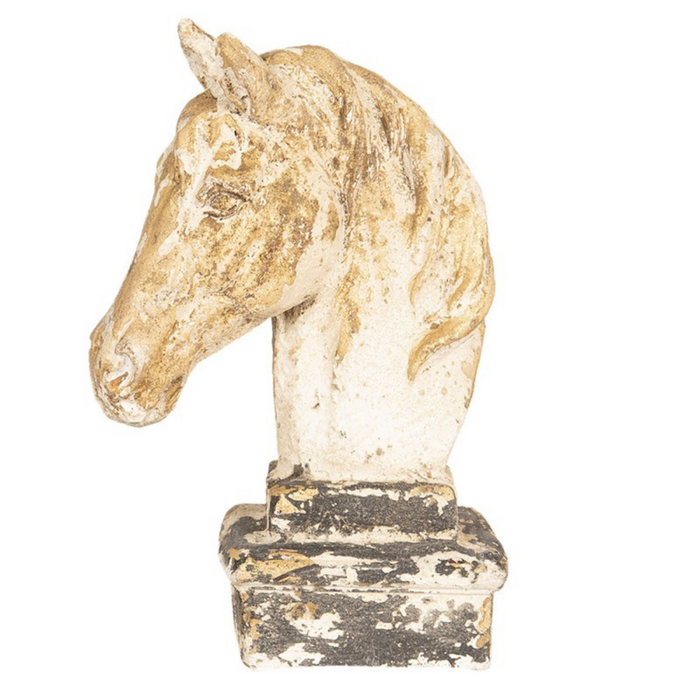 Distressed Cream Horse Head