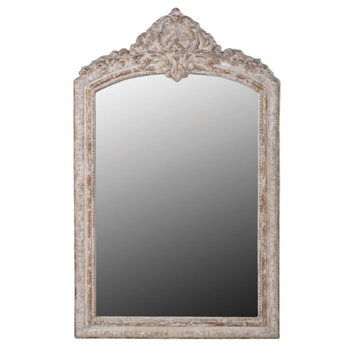 Cream Arch Top Distressed Mirror
