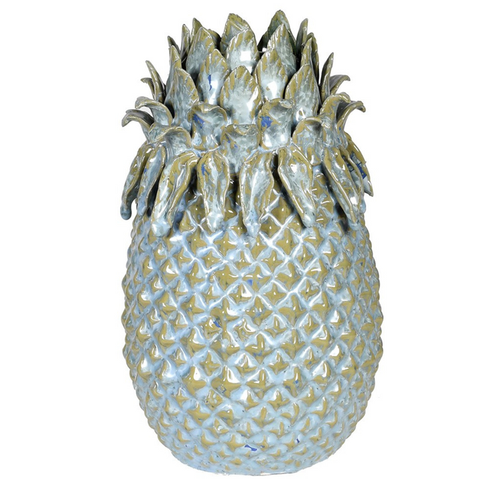 Distressed Blue Glaze Pineapple Vase