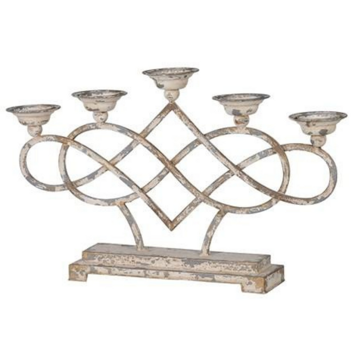 Distressed Multi Metal Candle Holder