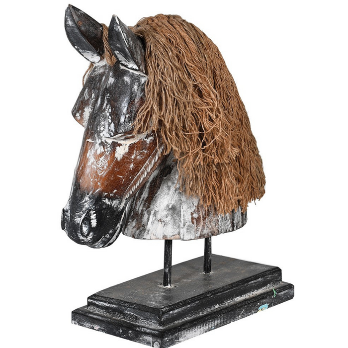 Distressed Wooden Horse Head