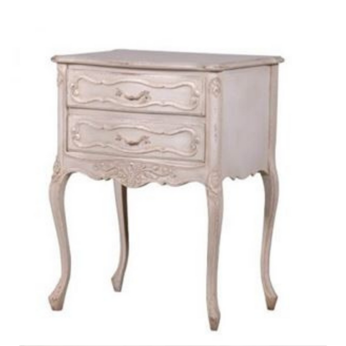 French Chic 2 Drawer Bedside Table