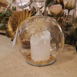 Glass Bauble with LED Candle