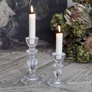 Glass Candlestick with Lace Edge nationwide www.lilybloom.ie