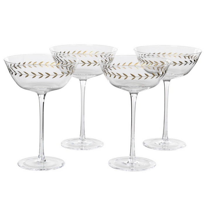 Gold Leaf Champagne Glasses