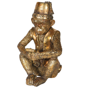 Gold Sitting Monkey