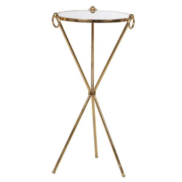 Gold and Glass Cross Side Table