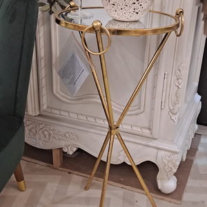 Gold and Glass Cross Side Table nationwide delivery www.lilybloom.ie