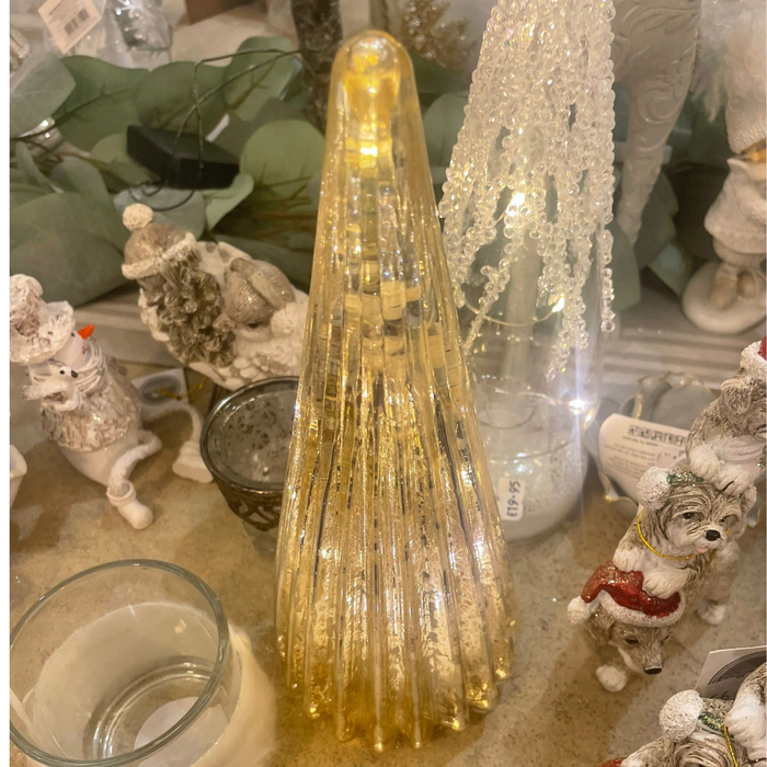 Light Up Gold Christmas Tree