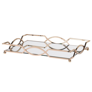 Golden Shaped Mirror Tray nationwide delivery www.lilybloom.ie