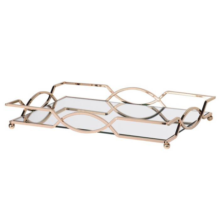Golden Shaped Mirror Tray